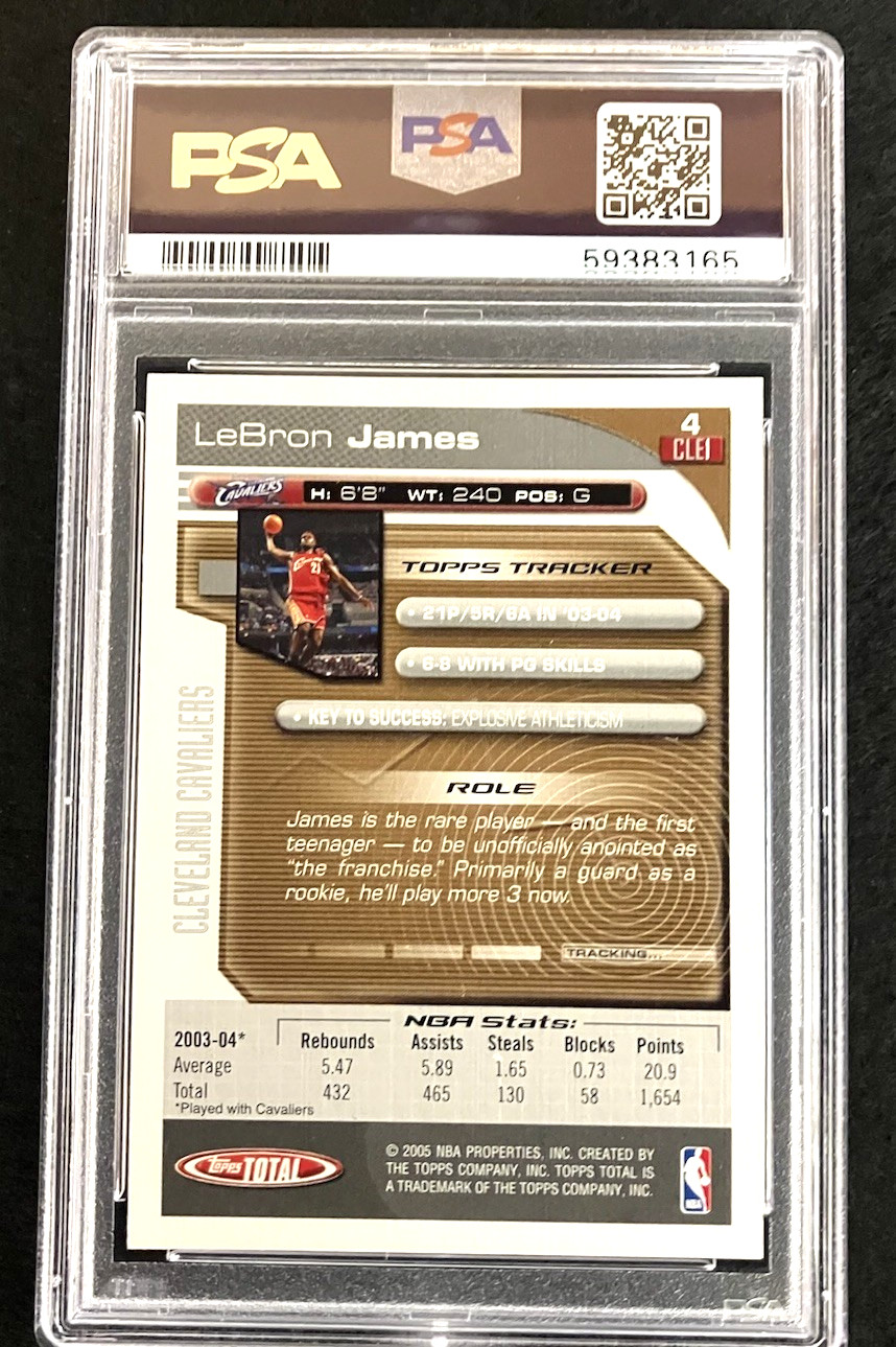 2004 Topps Total - LeBron James #4  ( POP 57 )  MINT  PSA  9 view 5