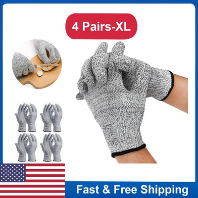 #ad 4Pairs Butcher Glove Cut Proof Stab Resistant Safety Gloves Kitchen L5 Protectio $10.64