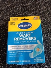 Dr Scholl's Maximum Strength Clear Away Wart Remover 12 Medicated Disc 9 Cushion