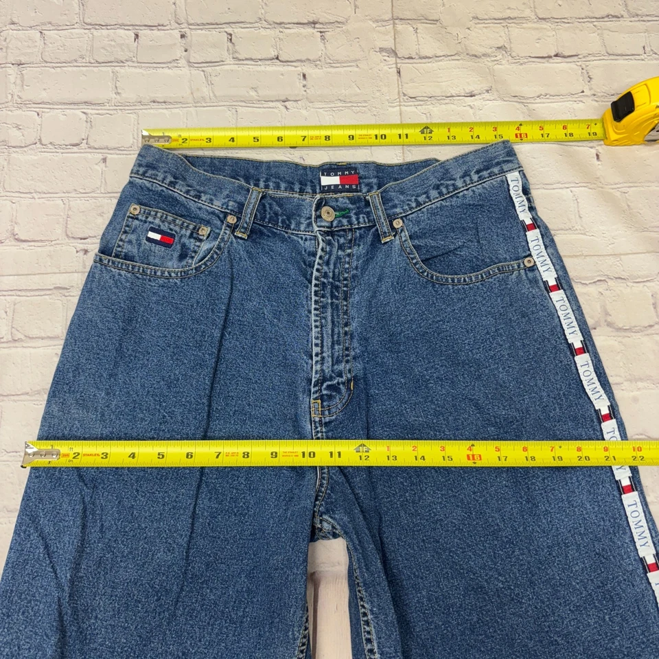 Pantalones Cortos Vaqueros Vintage Tommy Hilfiger Hombres Talla 32 Sueltos Y2K Utility C025-4 Foto 2 de 4