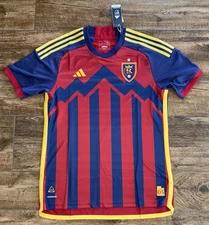 MLS Real Salt Lake RSL MENS SZ L LARGE Adidas red Soccer Jersey NWT 24/25 $150
