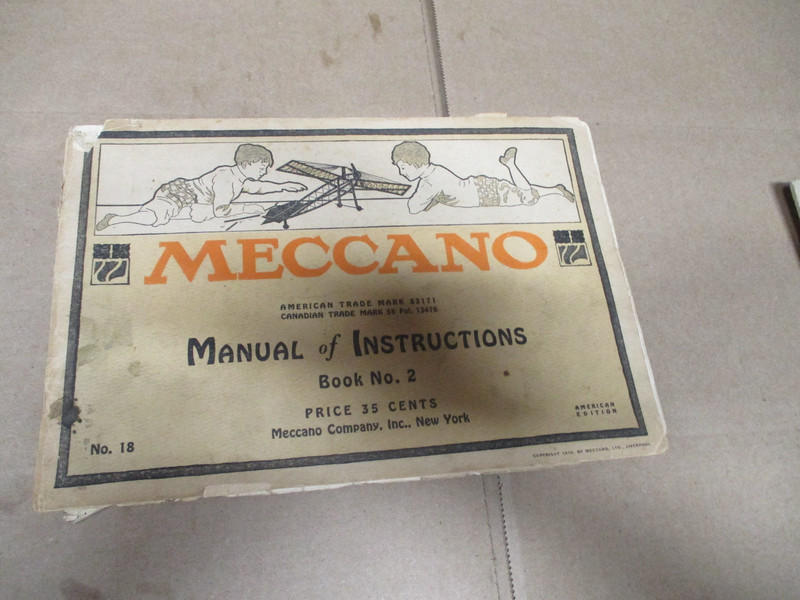 1918 Meccano Manual of Instructions CATALOG Book No.2 No 18  Made in USA   L5 PN