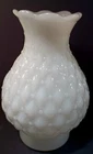 Vintage Milk Glass Diamond Quilted Shade Replacement 3" Fitter