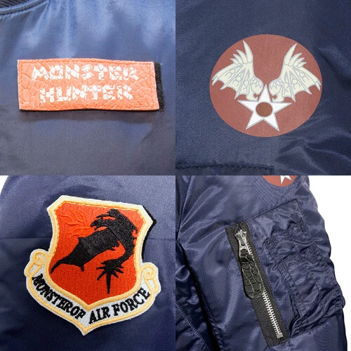 Monster Hunter MA-1 for PATCH Jacket Blue Capcom Japan Limited image 5