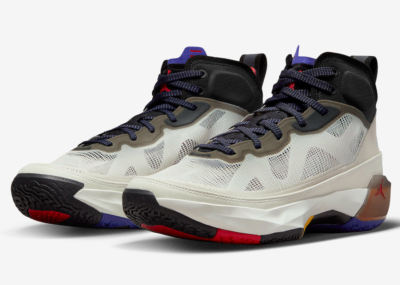 SALE AIR JORDAN 37 XXXVII LIGHT BONE BRIGHT CONCORD RED YELLOW SZ