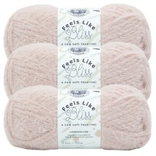 (3 Pack) Lion Brand Yarn 153-102E Feels Like Bliss Bulky Yarn, Blush