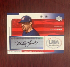2004 UD Team USA Baseball MIKE LAMB Certified Autographed Card