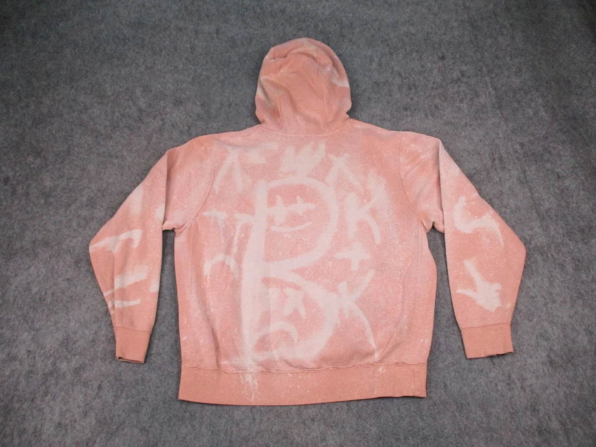 Nike Hoodie Mens Large Pink Sweatshirt Tie Dye Bleached Distressed
