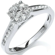 Real Diamond Ring 18ct White Gold 0.50 Carat Weight of Diamonds