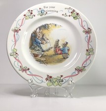 Vintage Wedgwood Porcelain Peter Rabbit Child’s Christening Plate Gift VGC