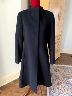 CINZIA ROCCA Icons Women's Black Wool/Cashmere Coat-US Size 8 Made