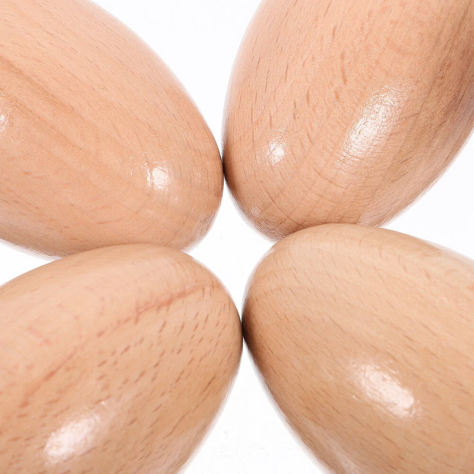 8 pcs Wood Eggs Shakers Wooden Egg Maracas Shakers Hand Percussion Instruments - Image 4 of 4