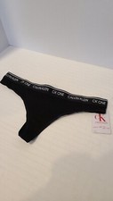 Large-Black-Calvin Klein Women's CK One Thong Tanga Underwear QF5733 NWT