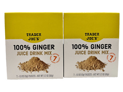 2-Pack Trader Joe's 100% Natural Ginger Drink Mix 7 - 0.5oz (15g) Packets