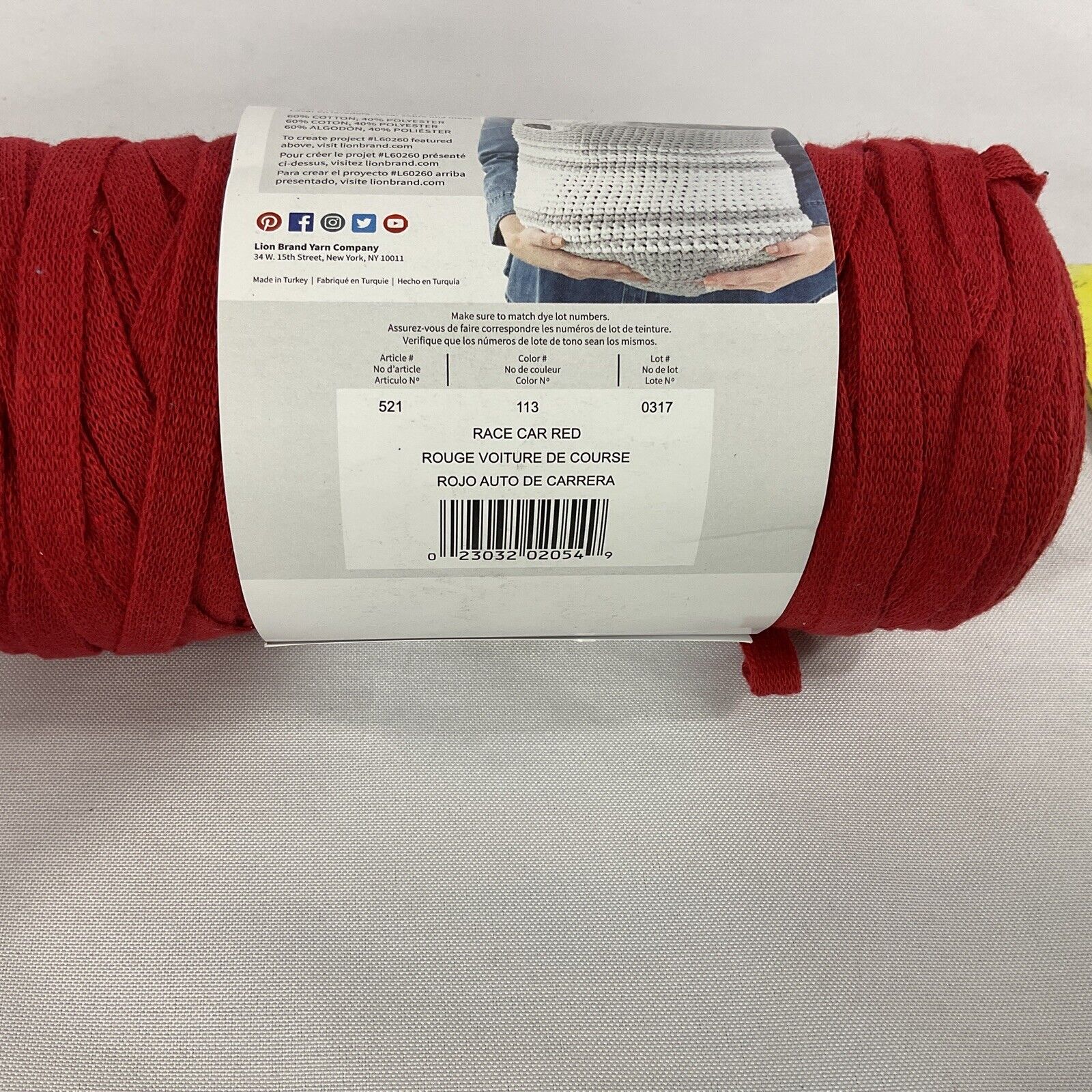 Lion Brand 521-113 Fast Track Sale SALE% OFF Yarn Race Cotton + 60% Car Recommended 40 Red