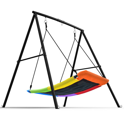 Heavy Duty Swing Set with 60'' Platform Swing Metal Outdoor Swing Stand for Kids