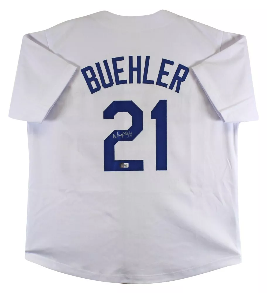 Beckett Authentic Walker Buehler Signed LA Dodgers Jersey w/ 2020 WS Champs!