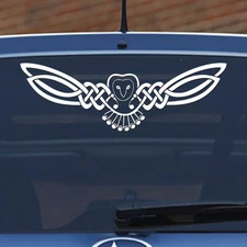 Celtic Owl Knot ONE 7" Vinyl decal, Irish Tribal Trinity car truck window Mirror