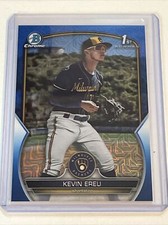 2023 Bowman Chrome #BCP-229 Kevin Ereu 1st Mojo Chrome Blue Refractor #/150