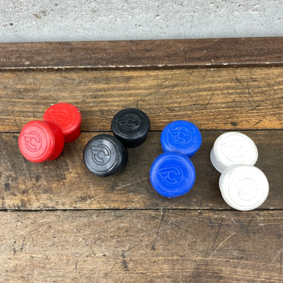 Vintage Cinelli Logo Bar End Plugs Lot Red White Blue 8 Road Handlebar Caps E - Image 2 of 4