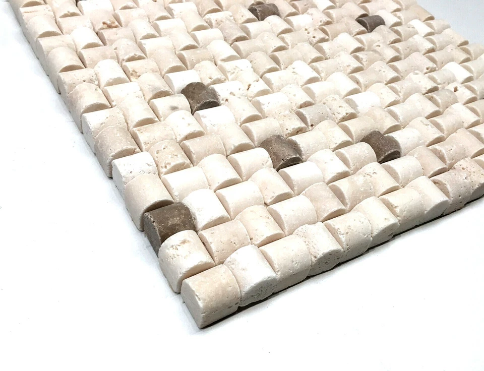 Bambú claro con mosaico de travertino Noce azulejo salpicadero pared (VENDIDO POR PIEZA) Foto 2 de 4