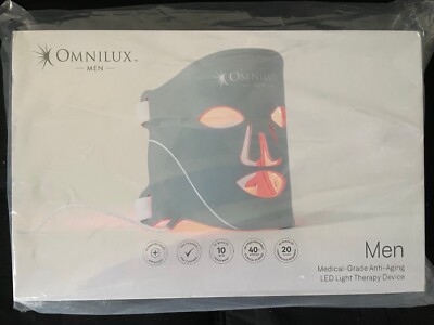 Omnilux Men Medical-Grade Anti-Aging LED Light Therapy Device Mask - BRAND NEW
