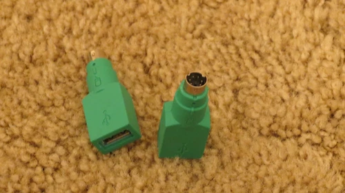 2 x Genuine  Microsoft PS/2 Male to USB Female Adapter Converter