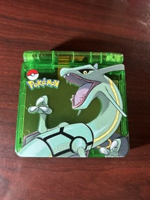 Game Boy Advance SP Custom IPS Backlit V5 Screen, Green Rayquaza Pokemon Shell