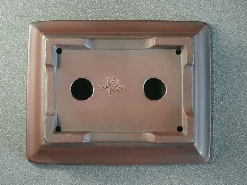 Japanese Bonsai Pot Tokoname BIGEI 6"(15.3cm) Brown Unglazed Rectangle G051 - Image 4 of 4