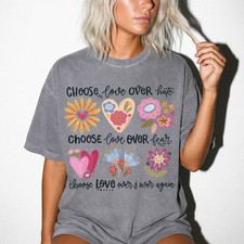 Choose Love Over and Over Wildflower Comfort Colors&reg; Unisex Tee