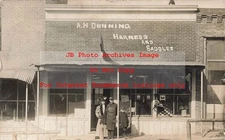 KS, Potter, Kansas, RPPC, AH Dunning Harness & Saddles Store, 1908 PM, Photo