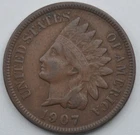 1907 1C Indian Head Cent #418