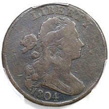 1804 S-266a R-2 PCGS VG10 Draped Bust Large Cent Coin 1c