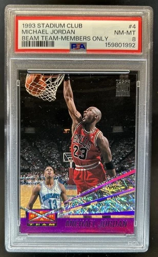 1993-94 Topps Stadium Club Michael Jordan Beam Team Members Only #4 Bulls PSA 8