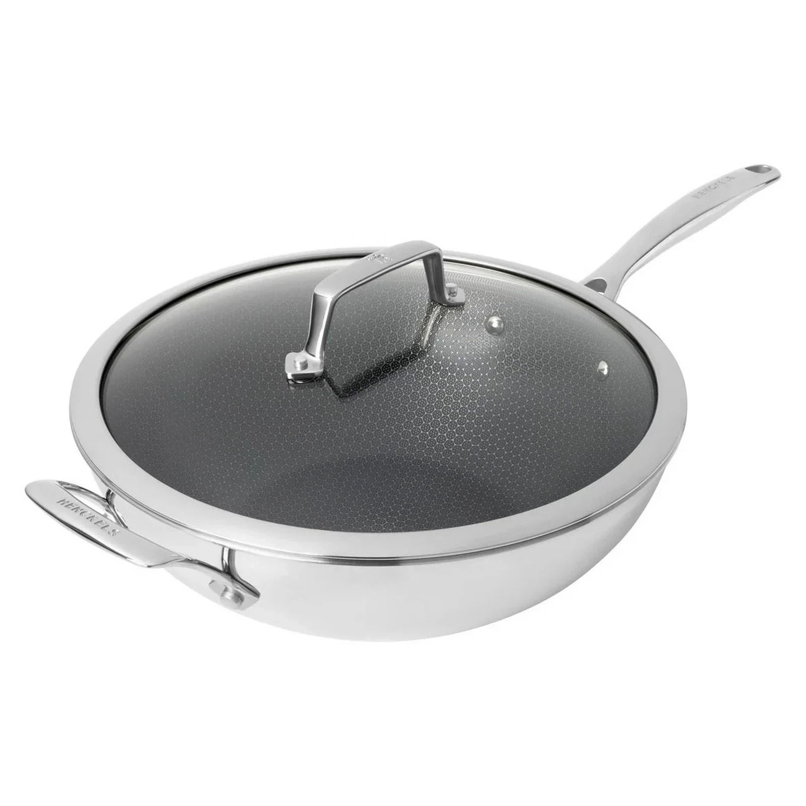 HENCKELS Paradigm 30cm Hybrid Wok Ceramic Non-Stick Tri-Ply Stainless Steel Lid