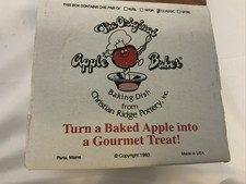 The Original Apple Baker Set of 2 Christian Ridge Pottery 1983 Made In USA
