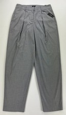 Express Stylist Super High Rise Pants Grey Pleated Front Tapered Leg Size 10