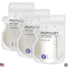 Momcozy Easy Pour Breastmilk Storage Bag, 8Oz, Temp-Sensing Color Change, 120