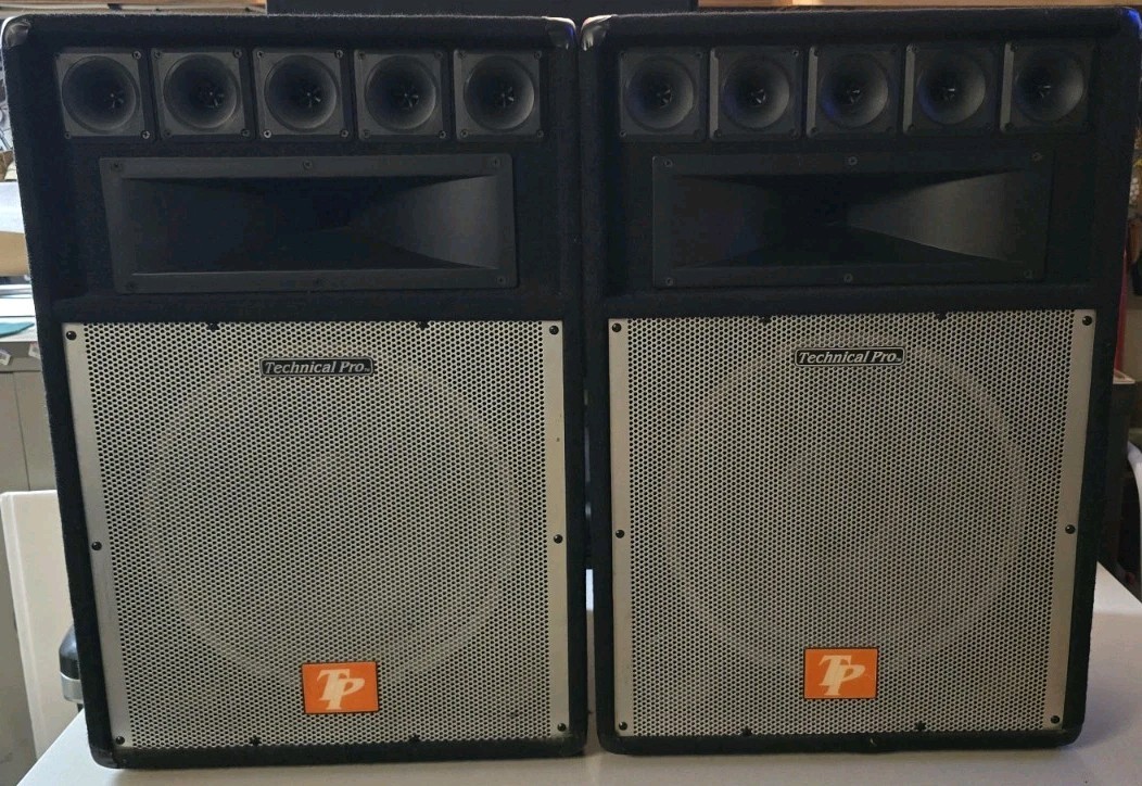 2 Technical Pro Speakers 800 Watt 8 Ohm Professional Vintage