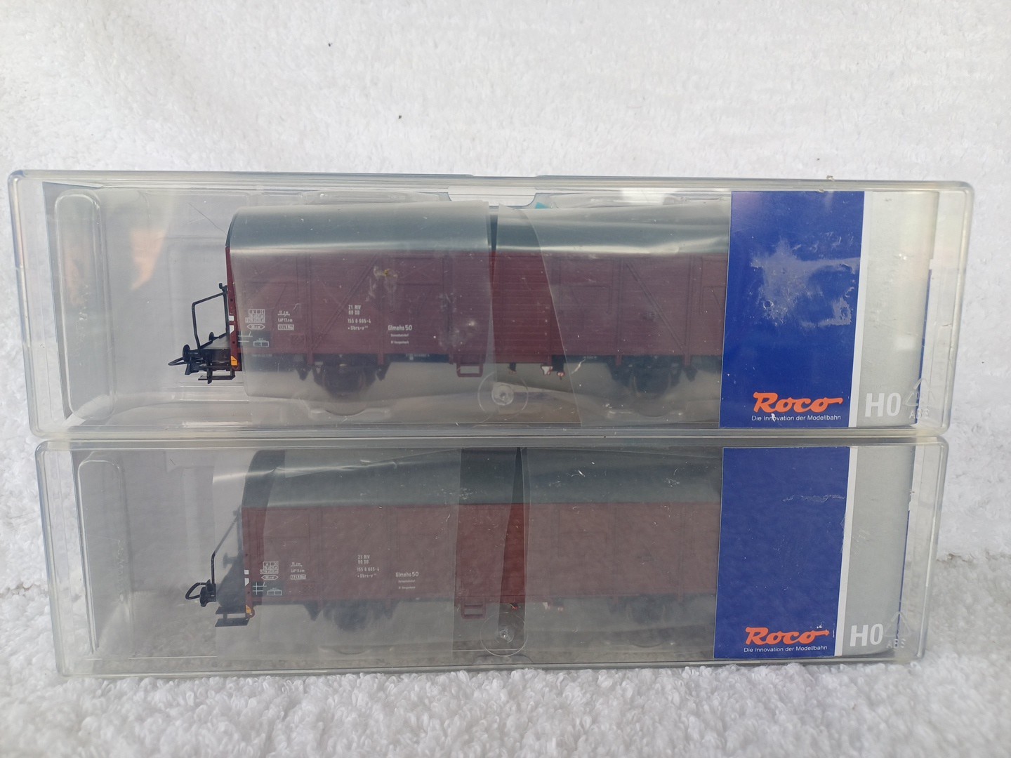 Roco HO 75955 DB Covered Freight Wagons X 2 Models Epoch IV Sealed in Boxes