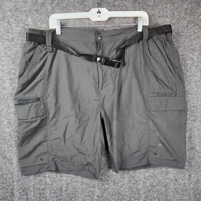 Coleman Cargo Shorts Mens 2XL Grey Hiking Camping Utility Belted Outdoor