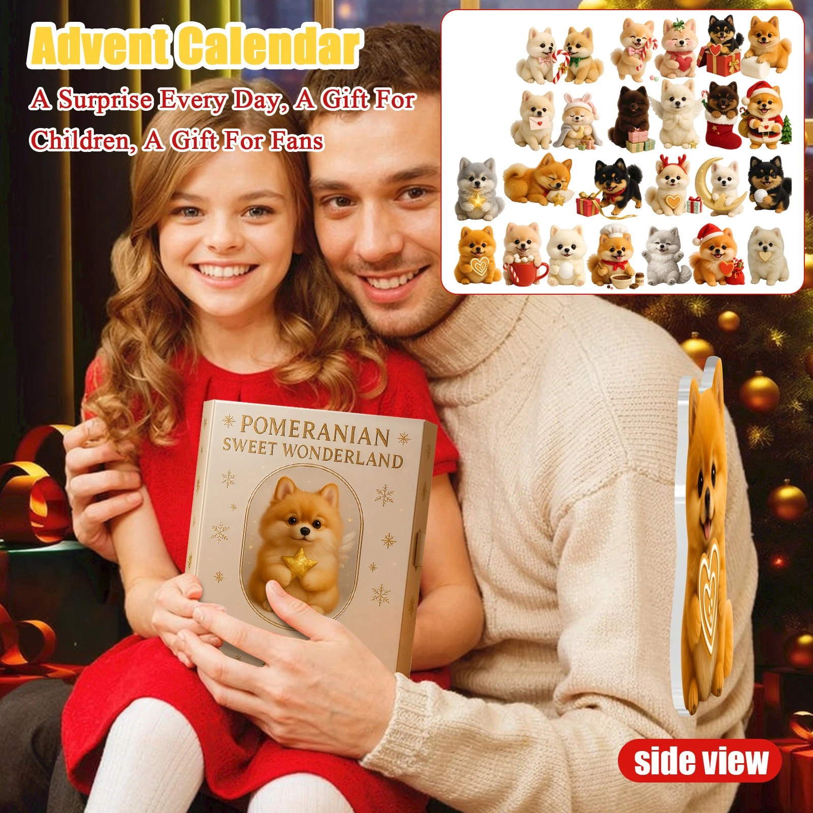 Samoyed Countdown Pomeranian Sweet Wonderland Advent Calendar 24Day 2D Blind Box
