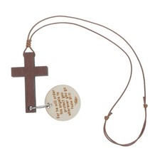 Wooden Cross Rearview Mirror Hanging Ornament Car Interior Charm