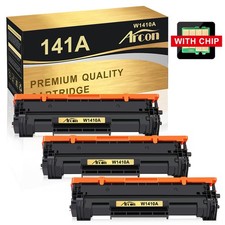 3PK 141A Replacement Toner Cartridges for HP M110w M139w M140w Black, 1,000Pages