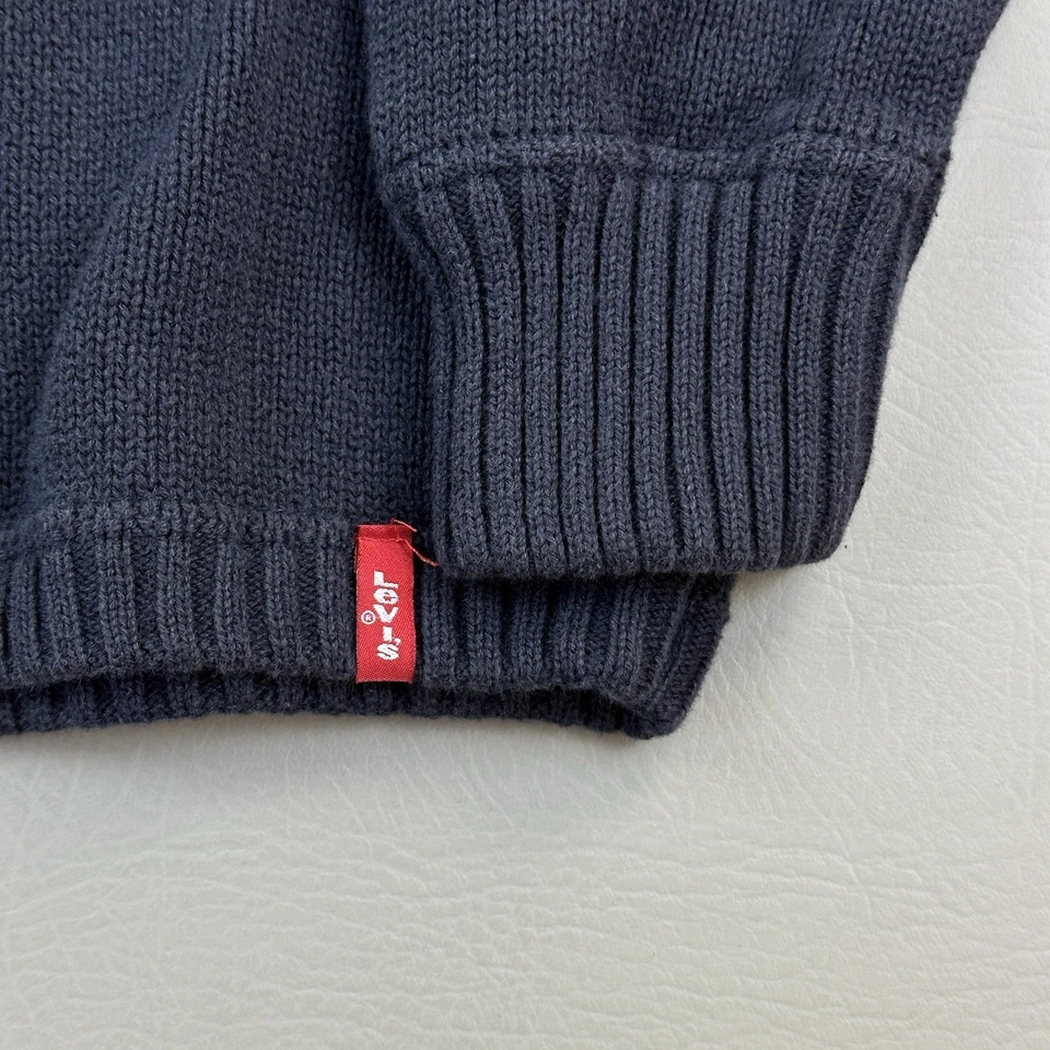 Vintage Levis Sweater Mens Medium Striped Knit Crewneck Pullover Jumper - Image 3 of 4