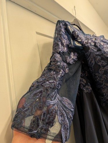 Prom Dress Ball Gown Formal Mother Of The Bride Navy Blue Corset Lace Size 24 - Picture 5 of 24