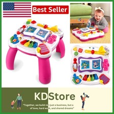 Pink Musical Learning Table for Toddlers, 70 Songs  Bilingual Educational Toy