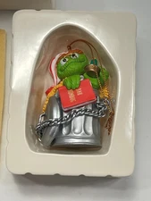 Vintage 1993 Sesame Street "Oscar the Grouch" Christmas Ornament Jim Henson