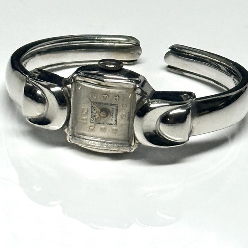 DELTA 10K White Gold Filled Vintage Watch Swiss Made 17j Mechanical Mvmt Ladies