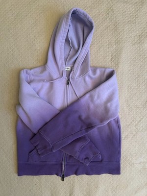 Vintage Women's Energie Purple Gradient Full Zip Hoodie Size Small Y2K